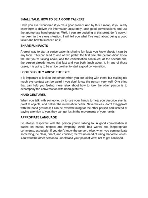 how to be a great talker