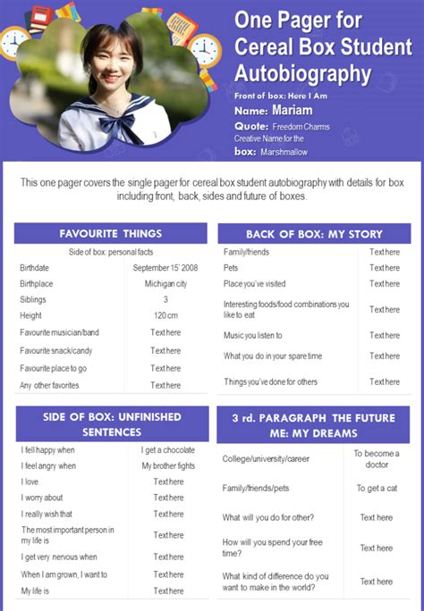 how to begin a-one page autobiography