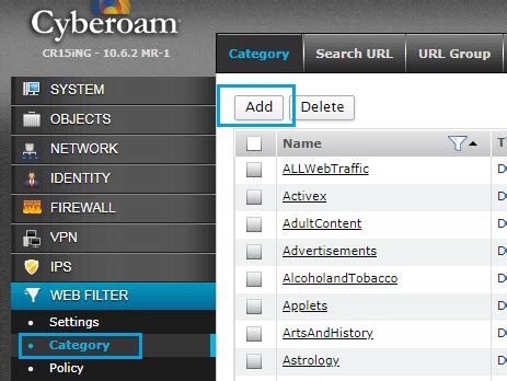 how to block a website in cyberoam