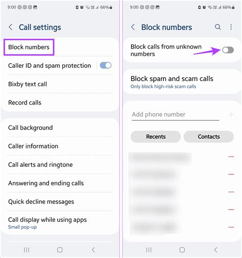 how to block calls from unknown