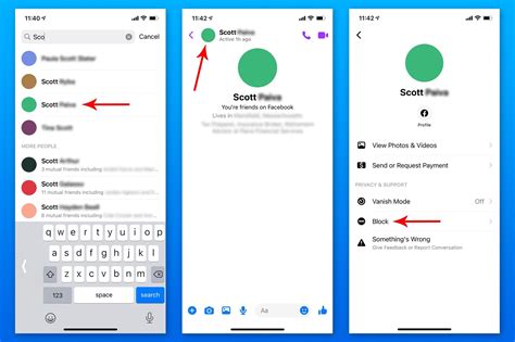 how to block in messenger iphone