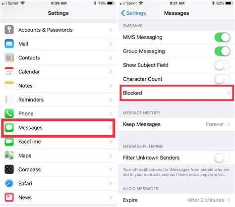 how to block messages in iphone