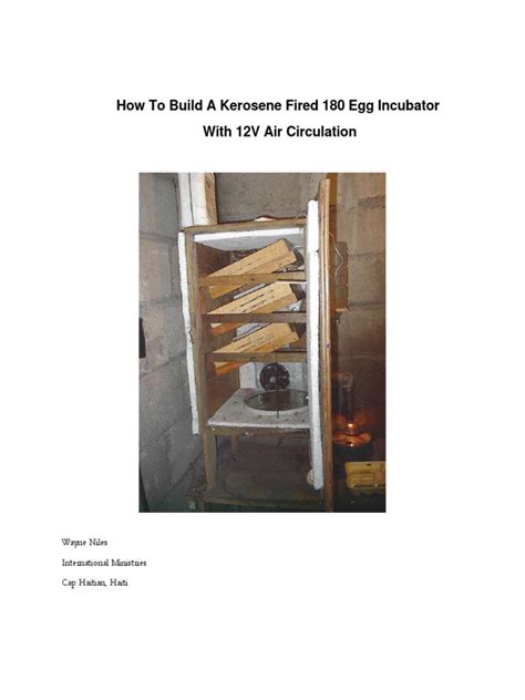 how to build a kerosene incubator