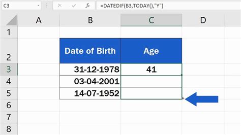 how to calculate age as on date
