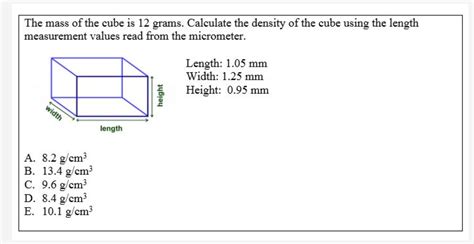 how to calculate density of a cube