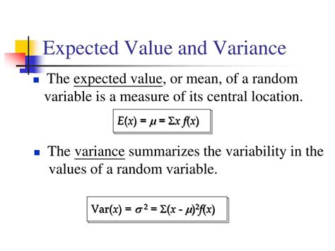 how to calculate expected value and variance