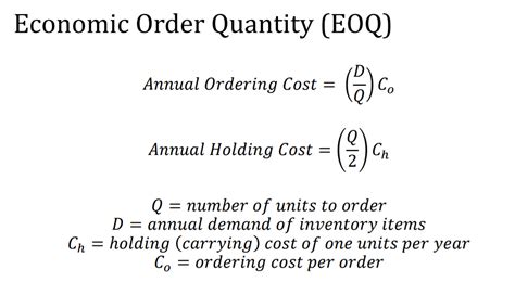 how to calculate holding cost in eoq