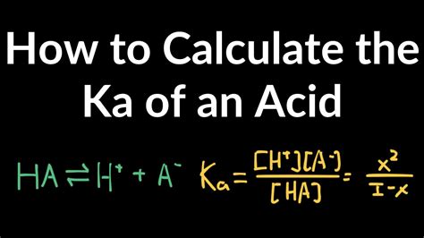 how to calculate ka in chemistry