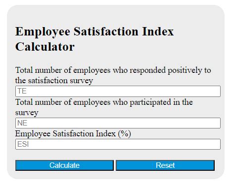 how to calculate satisfaction index