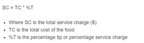 how to calculate service charges