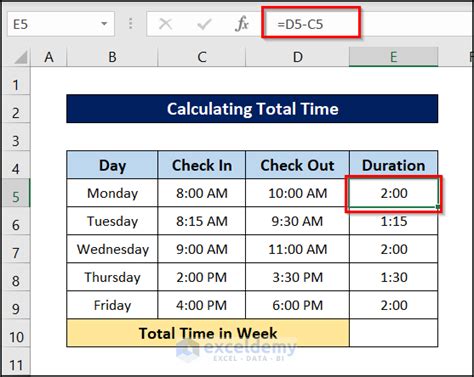 how to calculate time duration in excel