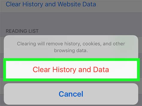 how to cancel browsing history