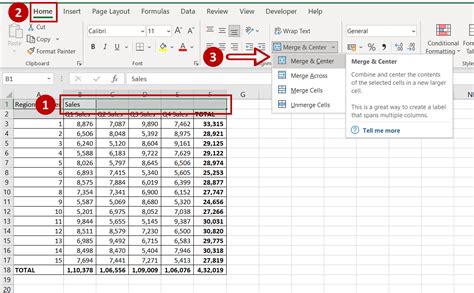 how to center heading in excel