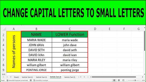 how to change all letter CAPS and LOWER in excel YouTube