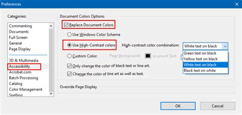 how to change contrast in pdf