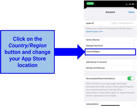 how to change country in ios