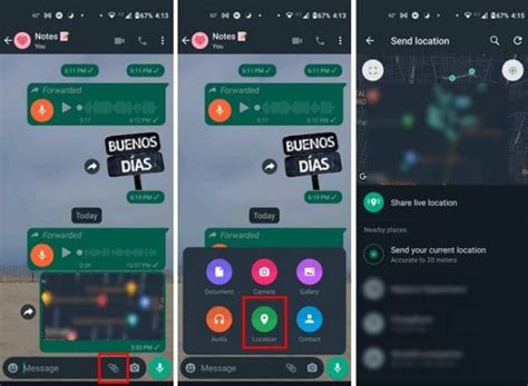 how to change current location in whatsapp