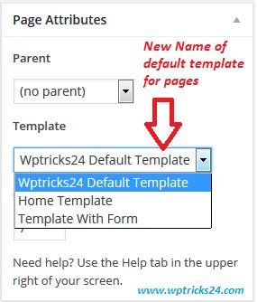how to change default template in wordpress
