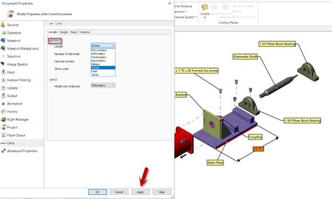 how to change dimension unit in solidworks