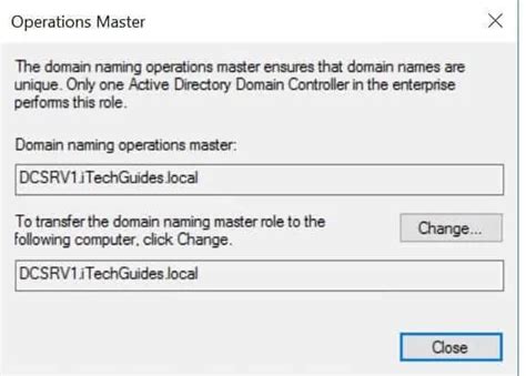 how to change domain naming master