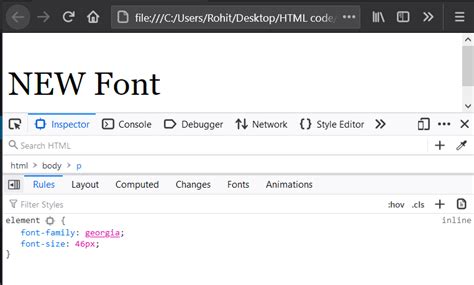 how to change font in html css