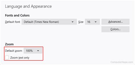 how to change font size in mozilla firefox increase font size in