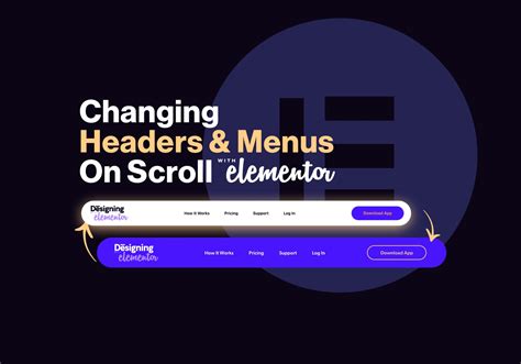 how to change header in elementor