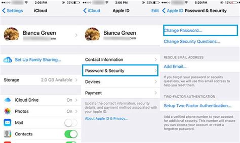 how to change icloud account password