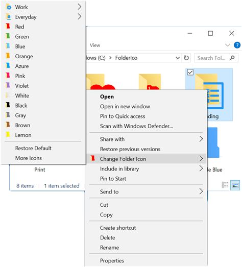 how to change icon on folder