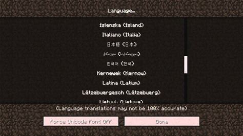 how to change language in minecraft