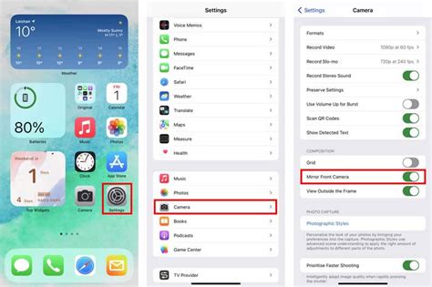 how to change mirror image in iphone