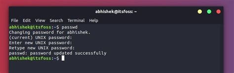 how to change password in ubuntu