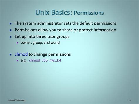 how to change permissions in unix