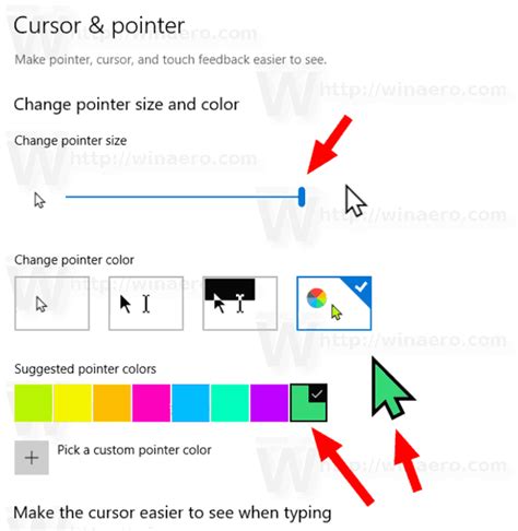 how to change pointer color