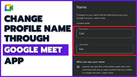 how to change profile name in google meet