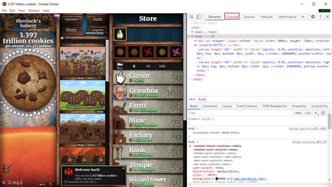 how to cheat in cookie clicker