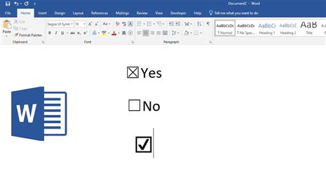 how to check a box on word