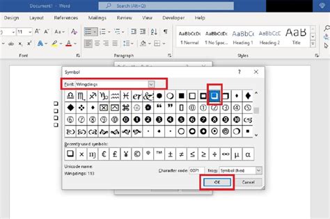 how to check a checkbox in word