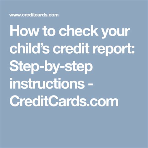 how to check childs credit report