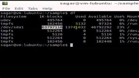 how to check disk space in unix