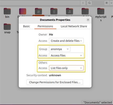 how to check folder permissions in linux