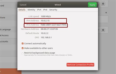 how to check ip address in ubuntu