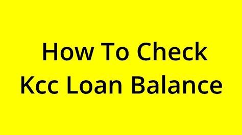 how to check kcc bank balance online payment