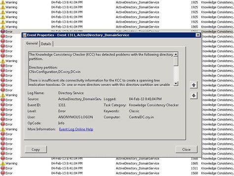 how to check kcc in active directory