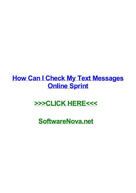 how to check my text messages online sprint