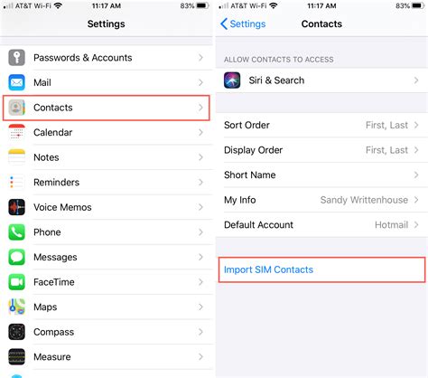 how to check sim contacts in iphone