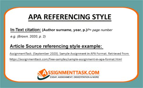 how to cite an assignment in apa