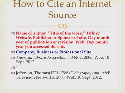 how to cite internet sources mla style