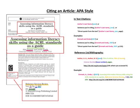 how to cite journal in text apa