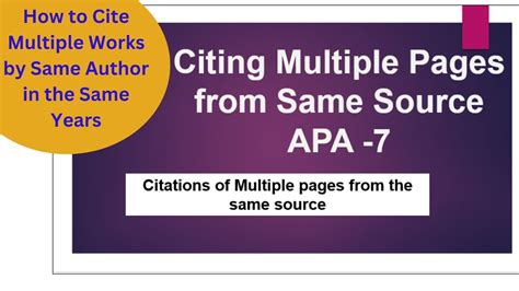 how to cite multiple pages in apa